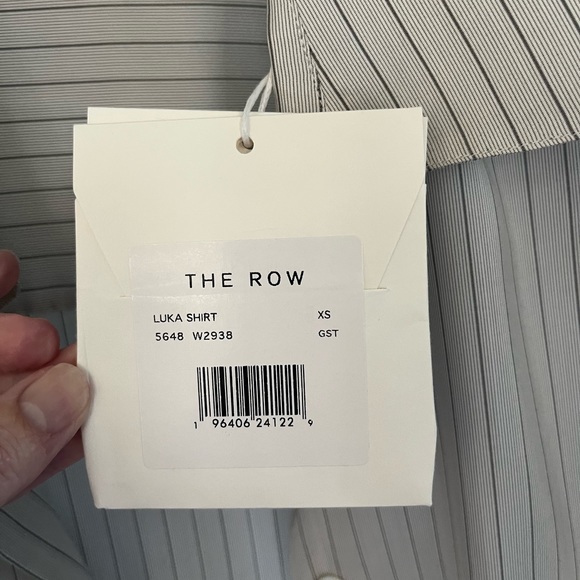 The Row Cream and Gray Blouse with Pinstripes - Picture 2 of 6